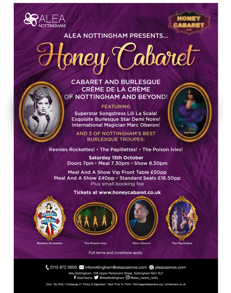 Honey Cabaret Burlesque Show Nottingham Best of Both Poster