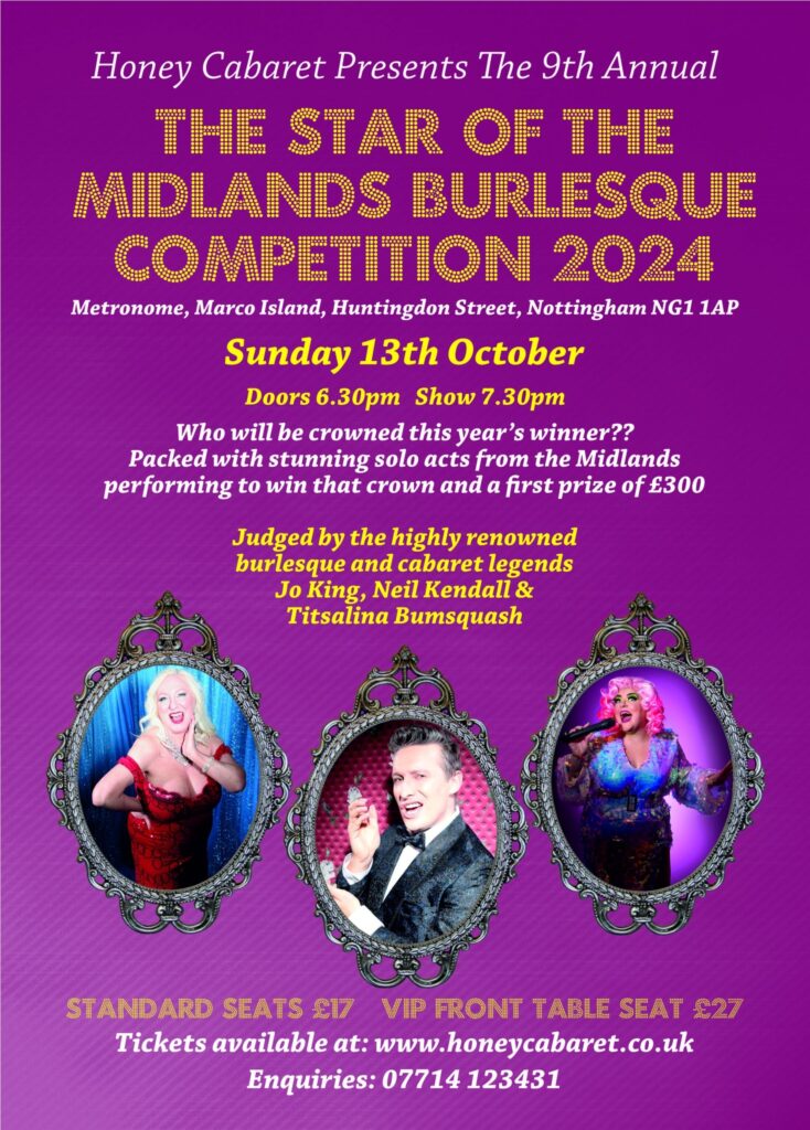 Star of the Midlands Burlesque Competition 2024 Show Poster